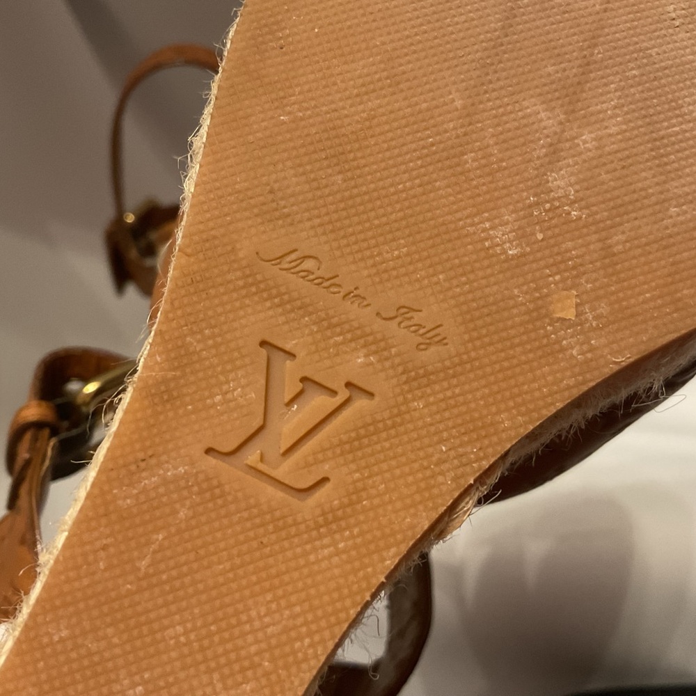 Louis Vuitton Brown Monogram Platform Sandals - Picture 5 of 6
